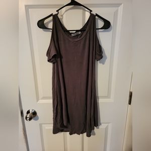 Grey cold shoulder top